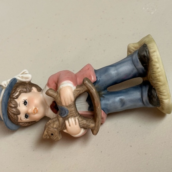 Homco Porcelain figurine Victorian Boy with Rocking Horse toy - Picture 4 of 10